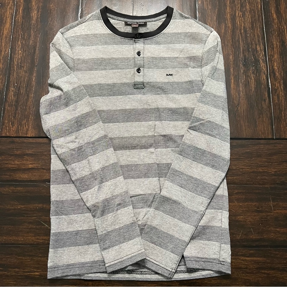 Mens Michael Kors Long Sleeve Striped Shirt